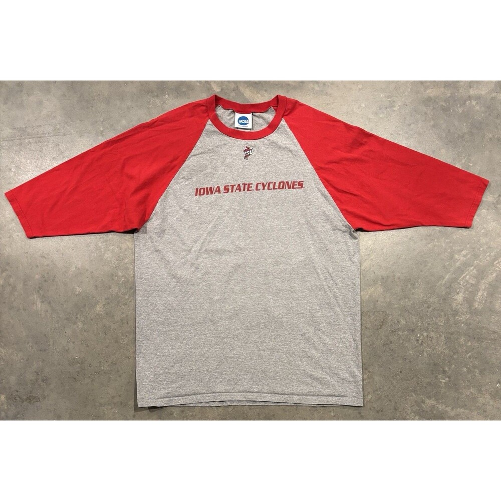 Vintage Iowa State Cyclones Shirt 3/4 Sleeves Men's L / XL Gray Cyclones
